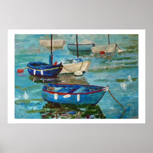 Bateaux de pêche au port poster (Voorkant)