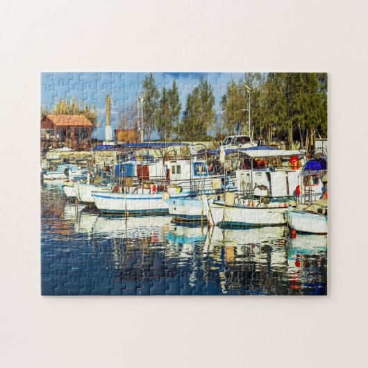 Bateaux de pêche Chypre. Puzzle (Horizontal)