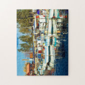 Bateaux de pêche Chypre. Puzzle (Vertical)