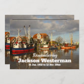 Bateaux de pêche dans Harbour Memorial Invitation (Devant / Derrière)