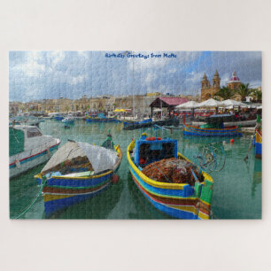 Bateaux de pêche de Malte. Jigsaw Puzzle