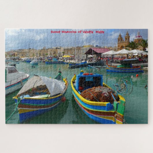 Bateaux de pêche de Malte. Puzzle (Horizontal)