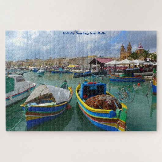 Bateaux de pêche de Malte. Puzzle (Horizontal)