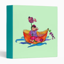 Bateaux de pêche et un classeur d'Avery de petite