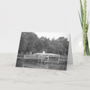 "Bateaux de pêche noirs et blancs" Carte de bien-ê