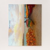 Bateaux de pêche sur une plage de Jamaïque. Puzzle (Vertical)