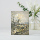 Bateaux du canal au coucher du soleil carte postal (Debout devant)