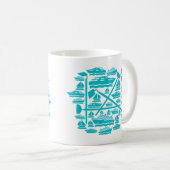 Bateaux et cuirs Mug à café à deux tons (Devant droit)