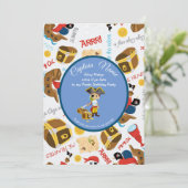 Bateaux et trésor  Invitation de pirate de fête (Debout devant)