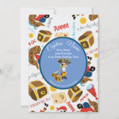 Bateaux et trésor  Invitation pirate à la fête (Devant)