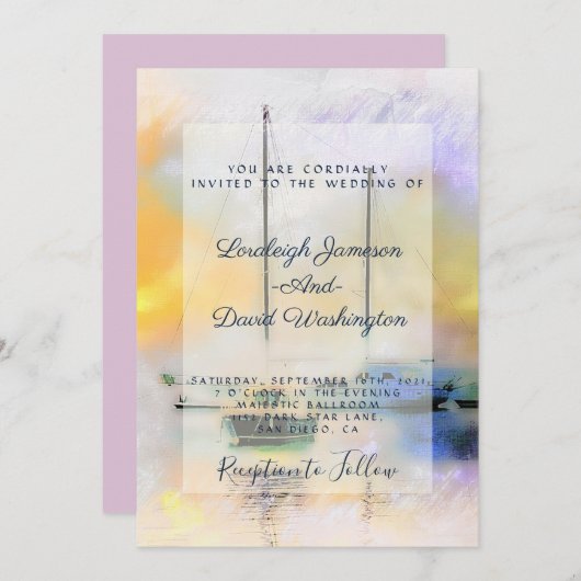 Bateaux faire-part de mariage (Devant / Derrière)