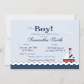 Bateaux nautiques Bébé Douche Invitations (Dos)