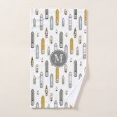 Bateaux nautiques Sur la rivière blanc w monogramm (Serviette à main)