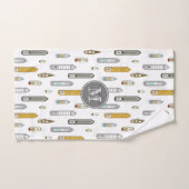 Bateaux nautiques Sur la rivière blanc w monogramm (Serviette à main)