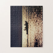 'Bateaux solitaires à Twilight' Puzzle (Vertical)