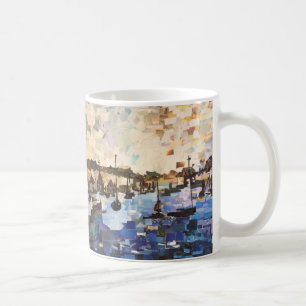 Bateaux Sur Le Lac Érié Papier Collage Mug