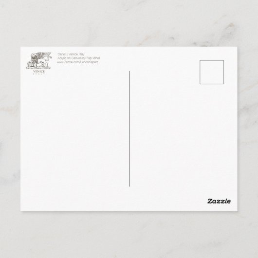 Bateaux sur un canal vénitien | Carte postale Veni (Dos)