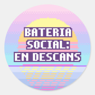 Bateria Social: En Descans Pixel Autocollant