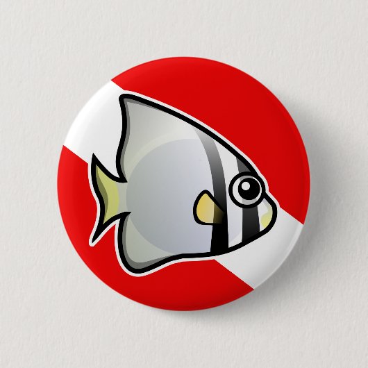 Batfish Dive Vlag Ronde Button 5,7 Cm (Voorkant)