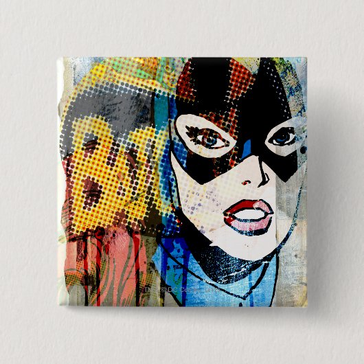 Batgirl Head Vierkante Button 5,1 Cm (Voorkant)