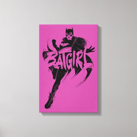 Batgirl Ink Brush Naam Canvas Afdruk (Voorkant)