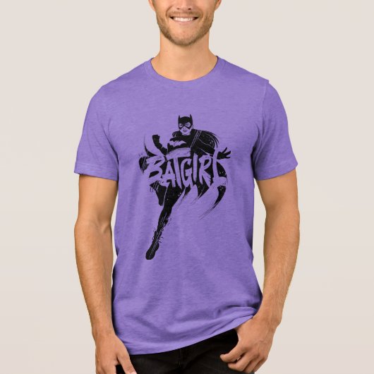 Batgirl Ink Brush Naam Tri-Blend Shirt (Voorkant)