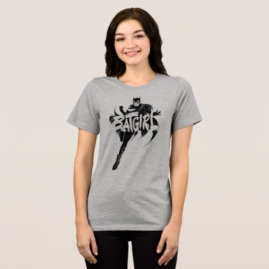 Batgirl Ink Brush Naam Tri-Blend Shirt (Voorkant volledig)