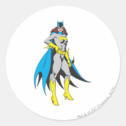 Batgirl Poses Ronde Sticker (Voorkant)