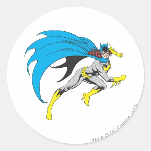 Batgirl Runs Ronde Sticker (Voorkant)