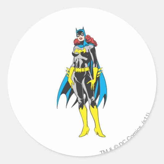 Batgirl Stands Ronde Sticker (Voorkant)