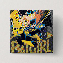 Batgirl Swinging Kick Vierkante Button 5,1 Cm