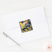 Batgirl Swinging Kick Vierkante Sticker (Envelop)