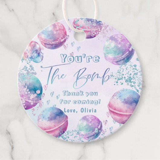 Bath bom maken verjaardagsfeestje dank u bedankjes labels (Voorkant)