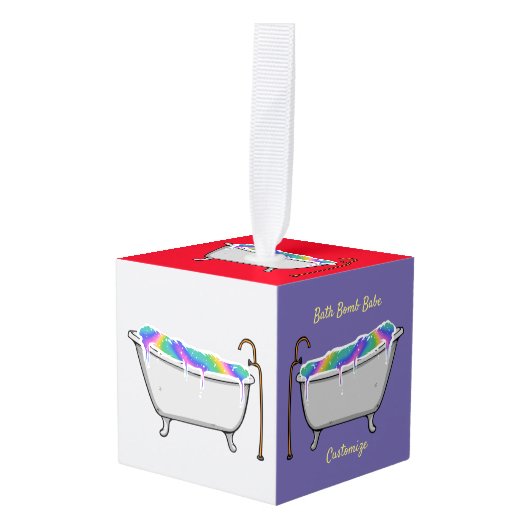 Bath Bomb Babe Thunder_Cove Kubus Ornament (Voorkant hoekig)