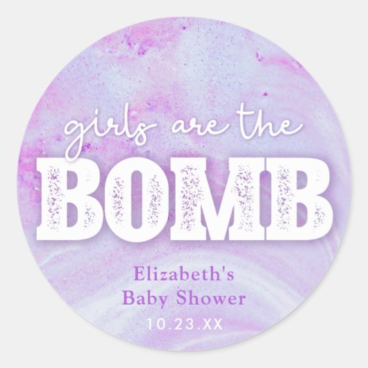 Bath Bomb Baby shower Ronde Sticker (Voorkant)
