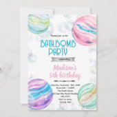 Bath bomb birthday party invitation (Devant)