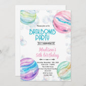Bath bomb birthday party invitation (Devant / Derrière)