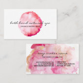 Bath Bomb Green Circle Waterverf Penseel roze Visitekaartje (Voorkant / Achterkant)