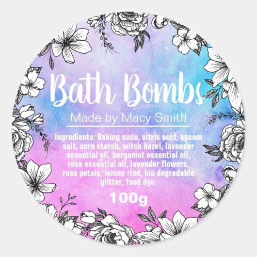  Bath Bomb Label (Voorkant)