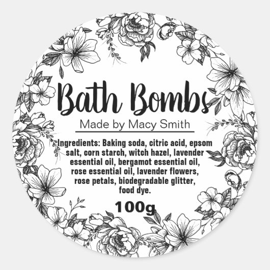  Bath Bomb Label (Voorkant)