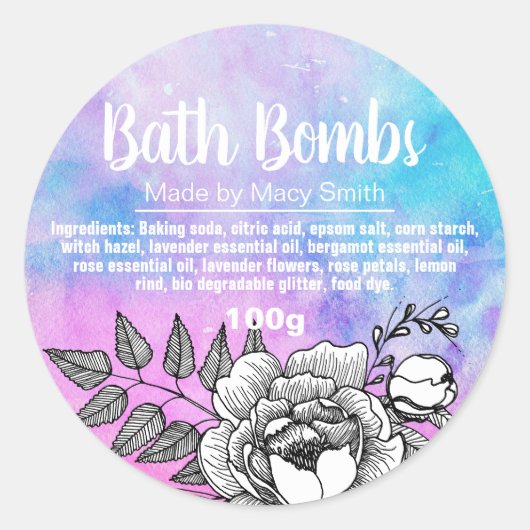 Bath Bomb Label (Voorkant)