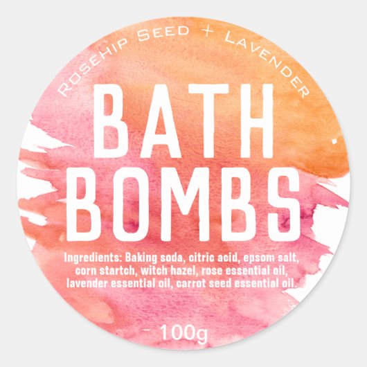 Bath Bomb-label Ronde Sticker (Voorkant)