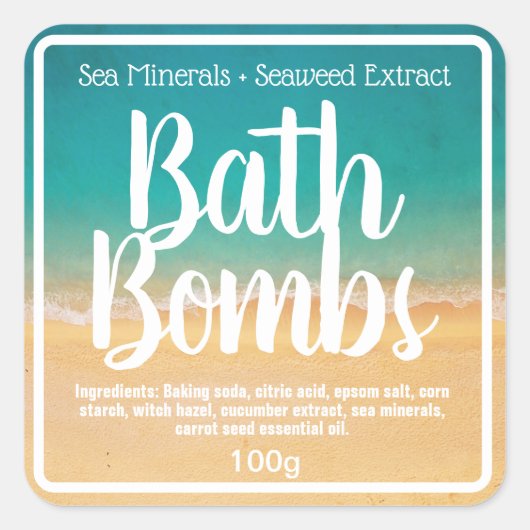  Bath Bomb-label Vierkante Sticker (Voorkant)