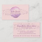 Bath Bomb Natural Soap Spa roze Visitekaartje (Voorkant / Achterkant)