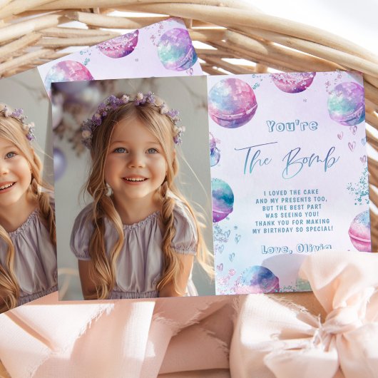 Bath Bomb verjaardagsfeestfoto dank u kaart