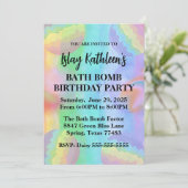 Bath Bomb Verjaardagsfeestuitnodiging Kaart (Staand voorkant)