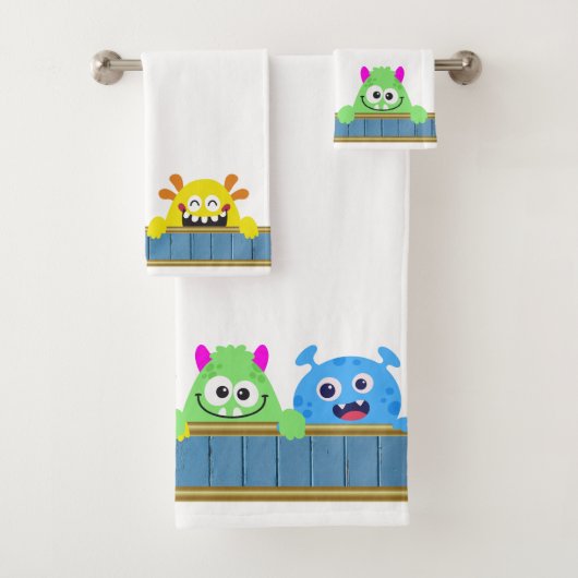 Bath Buddy Funny Monsters Kinder Bad Handdoek (Insitu)