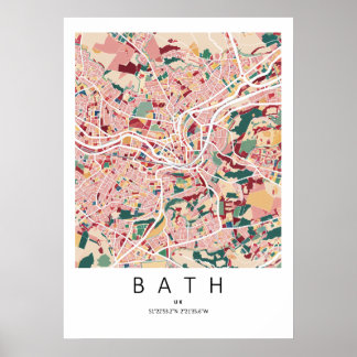 Bath Engeland Poster | Moderne Stad Muurkunst