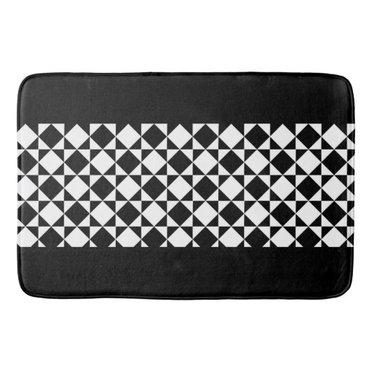 Bath Mat/Black en White Gecontroleerd Badmat (Voorkant)