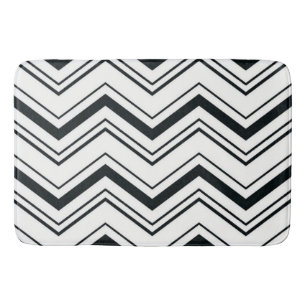 Bath Mat/Black en White Zig Zags Badmat
